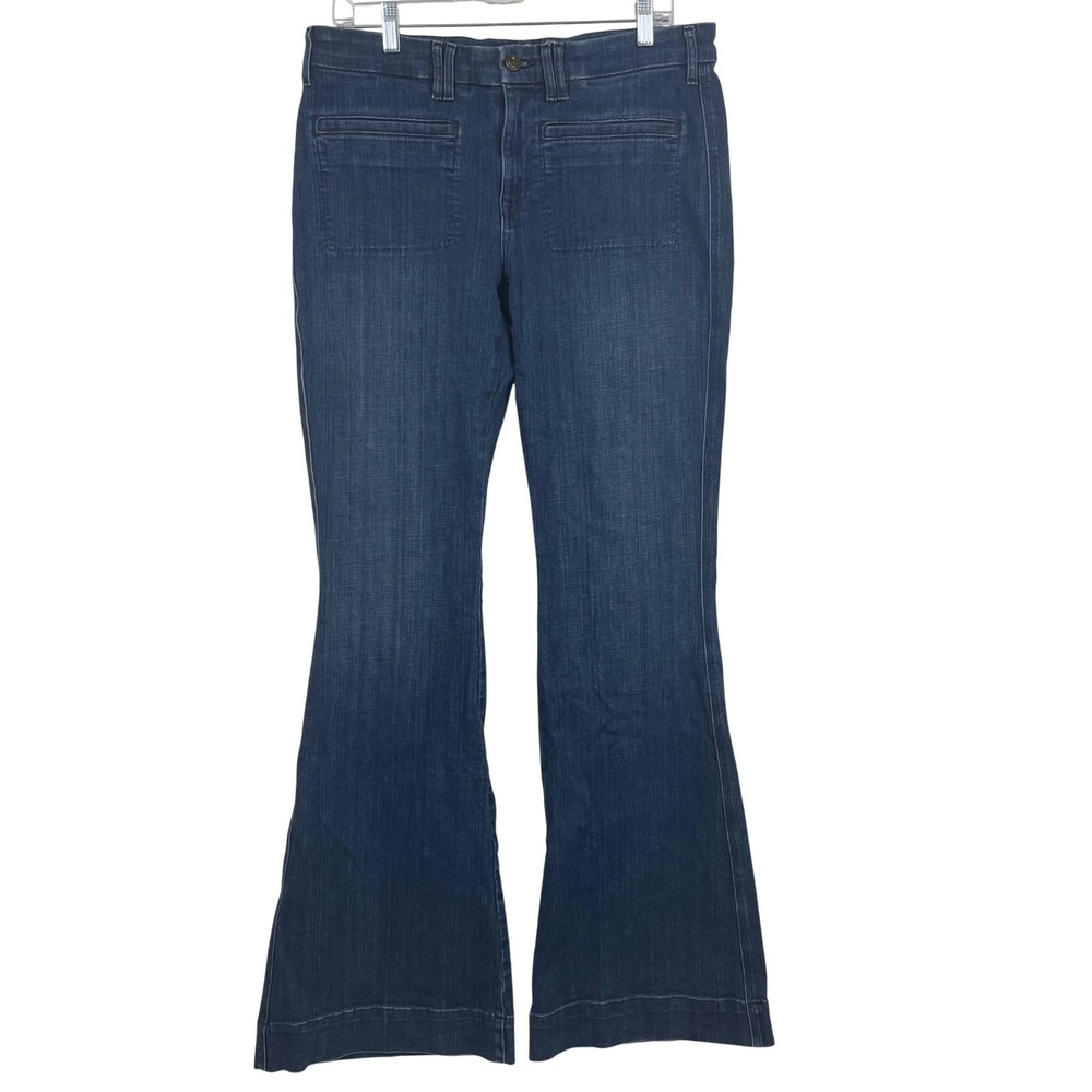 CJ by Cookie Johnson Hope Flare Jeans Dark Wash Denim Women Size 32